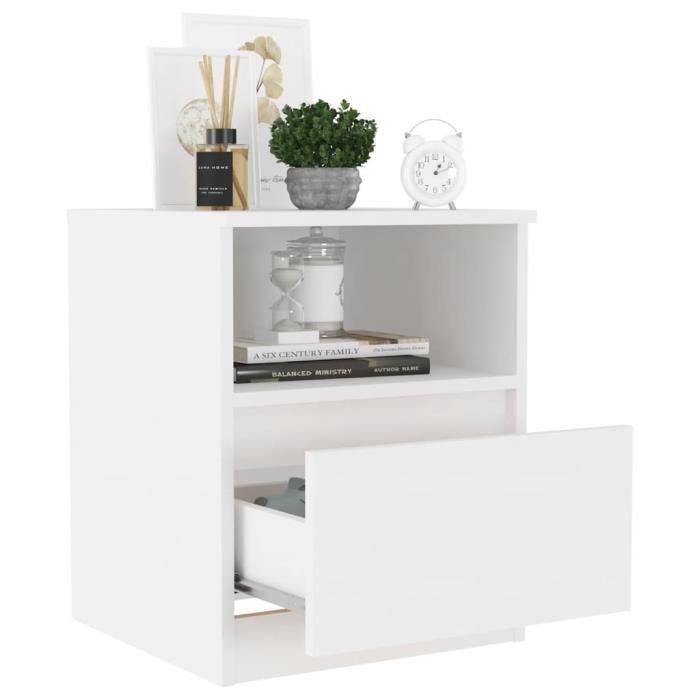 VidaXL Tables de chevet 2 pcs Blanc 40x40x50 cm Aggloméré
