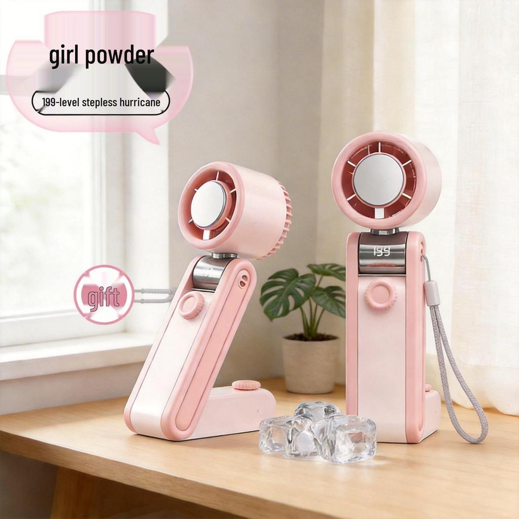 Eslite Rechargeable Mini Handheld Fan – High-Speed, Foldable, Portable, Large Wind Flow