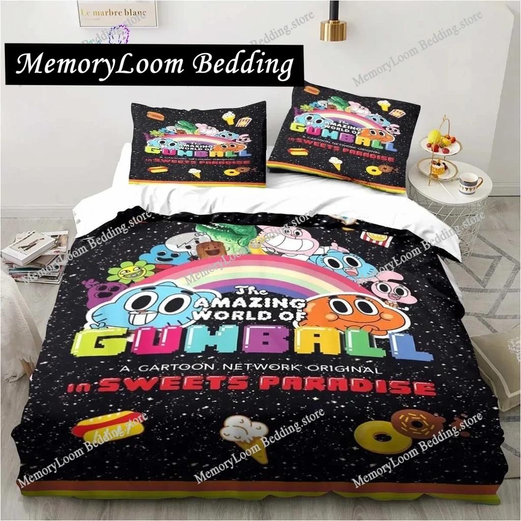 3D-gedrucktes Anime Amazing World Gumball Bettwäscheset Bettbezug Schlafzimmer Decke Einzel-Doppel-King-Size-Steppdecke Heimtextilien