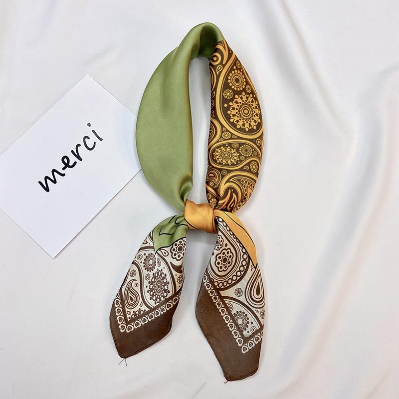 

Новый французский универсальный модный милый квадратный шарф с принтом, шелковый шарф, женский универсальный профессиональный декоративный шарф, галстук-мешок 70*70cm