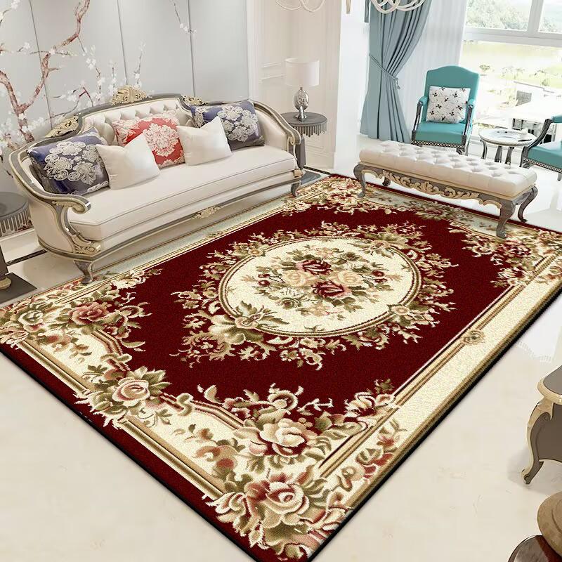 European Home Decoration Rugs Living Room American Flower Carpet Hall Sofa Large Area Rug Non-slip Room Doorway Soft Foot Mat