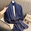Solid Color Outdoor Sunscreen Hijab Thin Female Shawls and Wraps Fashion Long Scarf