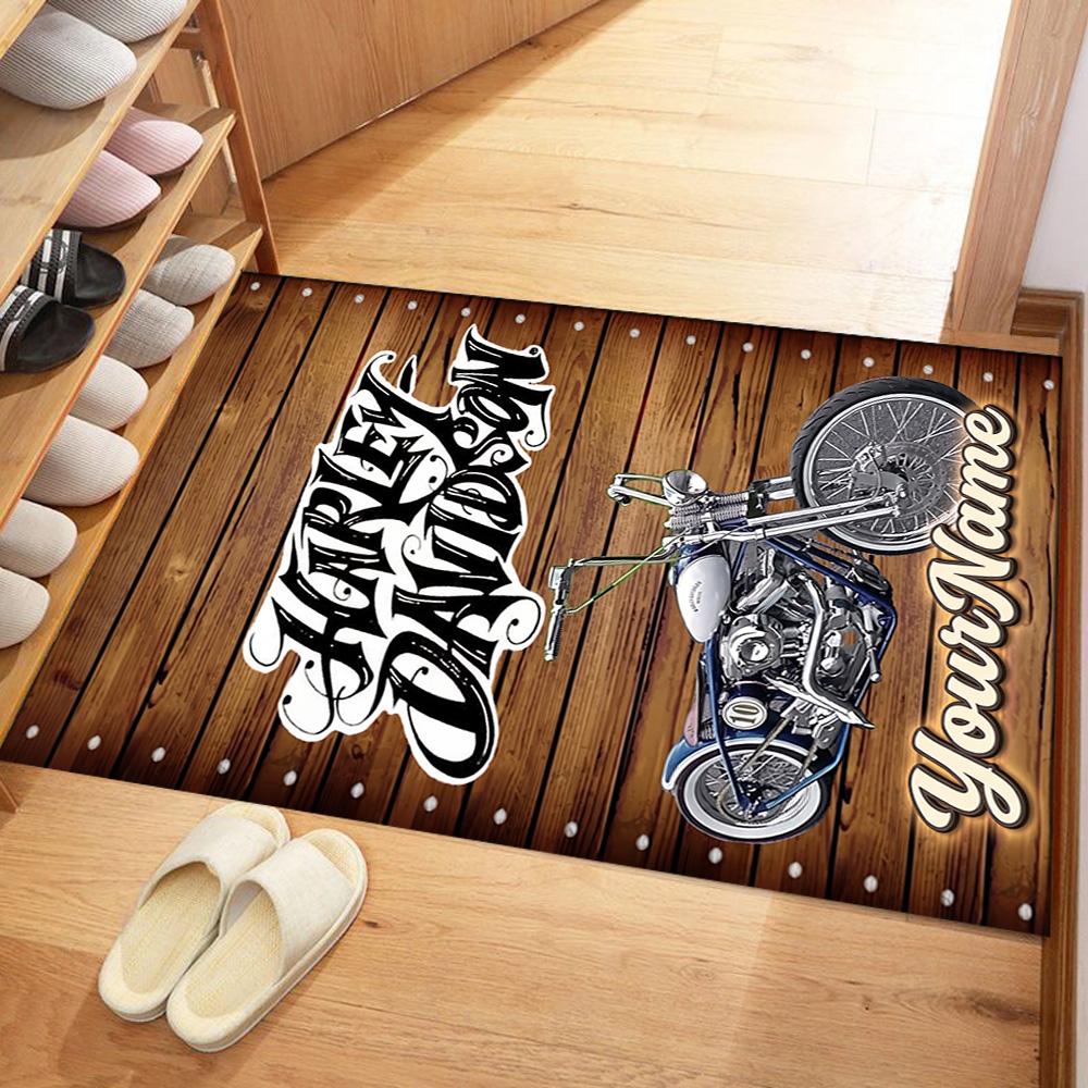 Harley-davidson Motorcycles Personalized Name Area Rug Perfect for Outdoor Bedrooms Foyer Living Rooms Anti-slip Rug Anime Office Decor