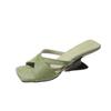 High-heeled Slippers Summer Skirt Square Head Sexy Heels Atmosphere Temperament Fashion Women's Shoes