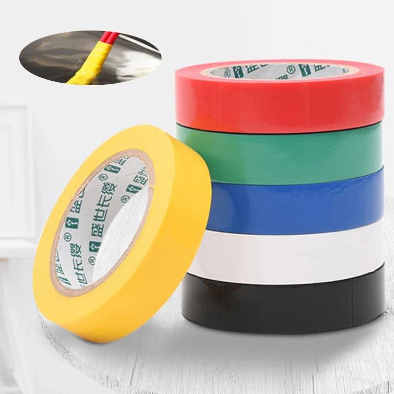 Color Insulating Electrical Tape PVC Wear-resistant Flame Retardant Lead-free Waterproof Eletrician Black Red Blue GreenPinstriping Tape 3