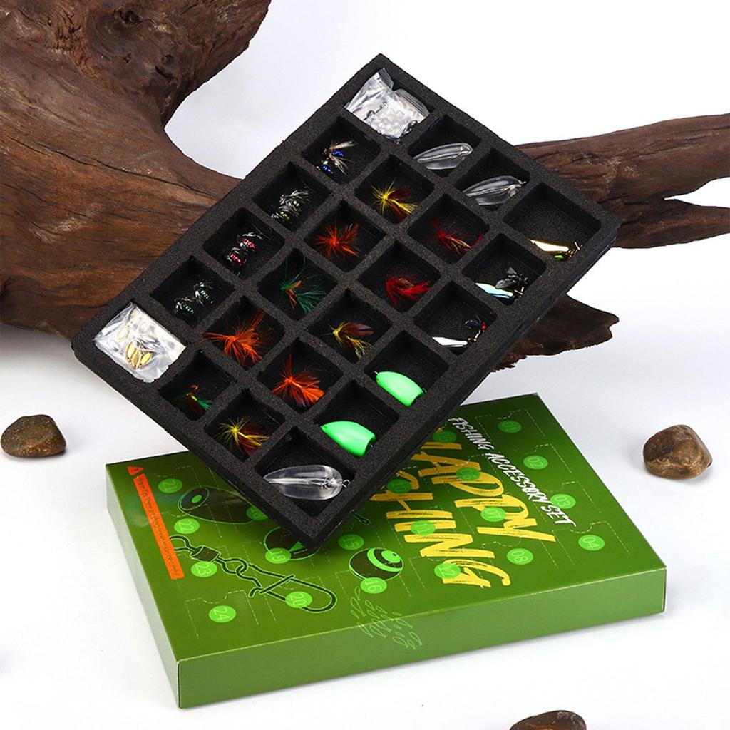 Mens Fishing Advent Christmas 24 Days Freshwater Baits Bass Baits Countdown Calendar For Saltwater Anglers Outdoor Adventure