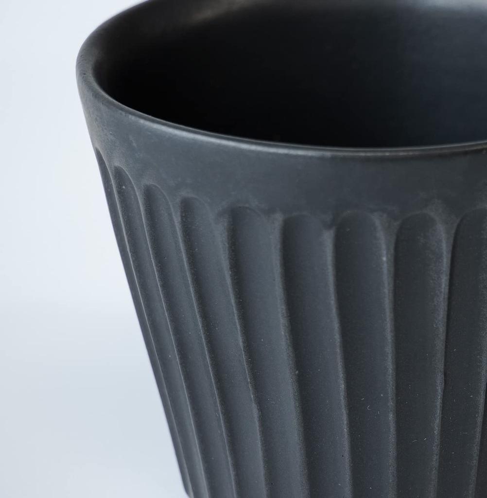 Wired Beans Kasama Ware Shinogi Black for a Lifetime Companion Mug, 240ml, Matte,