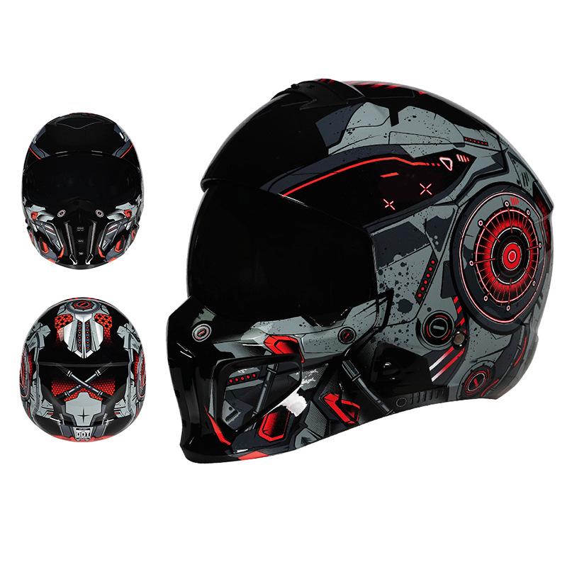 3C Certified Full Face Retro Motorcycle Helmet for All Seasons - Men's and Women's Scorpion Combination Half Helmet