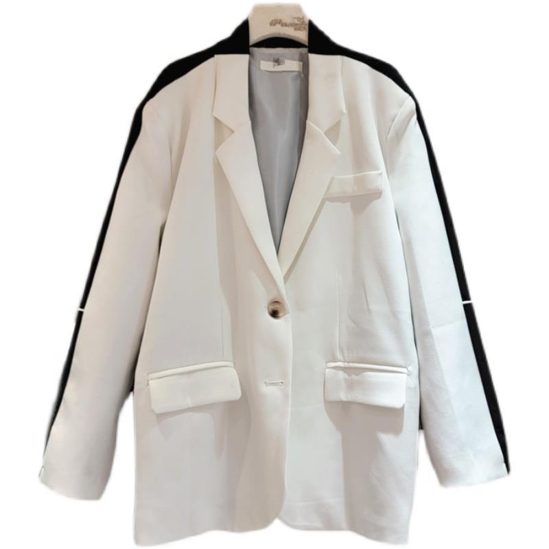 Design Sense Niche Contrasting Color Blazer Women's Spring and Autumn New Korean Version Loose Casual Small Suit Trendy