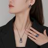 2026 New Huabi Jewelry Copper Bottom Gold-plated Simulation Nordic Blue Temperament Light Luxury Set Main Stone 14-12mm