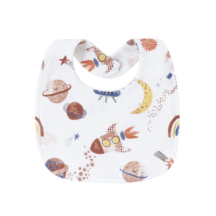 Newborn Baby Bibs Pure Cotton Double Layer Drool Bibs High Absorbency Burp Cloths For Infants Toddlers Soft Skin Friendly