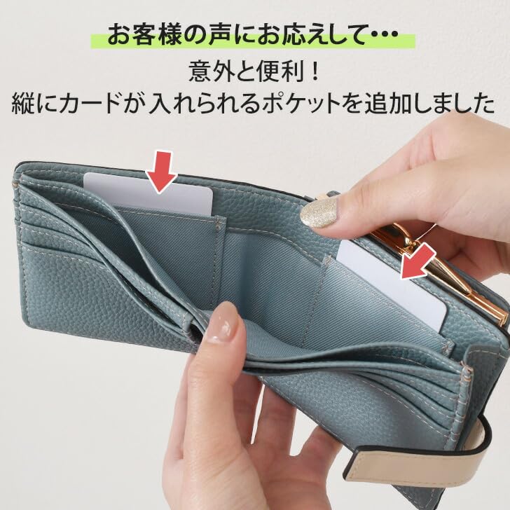 Belt Design Clasp Wallet for Stylish and Large Ivory F [JOKnet] Mail-order Bi-color Bi-fold Women, Cute, Capacity,
