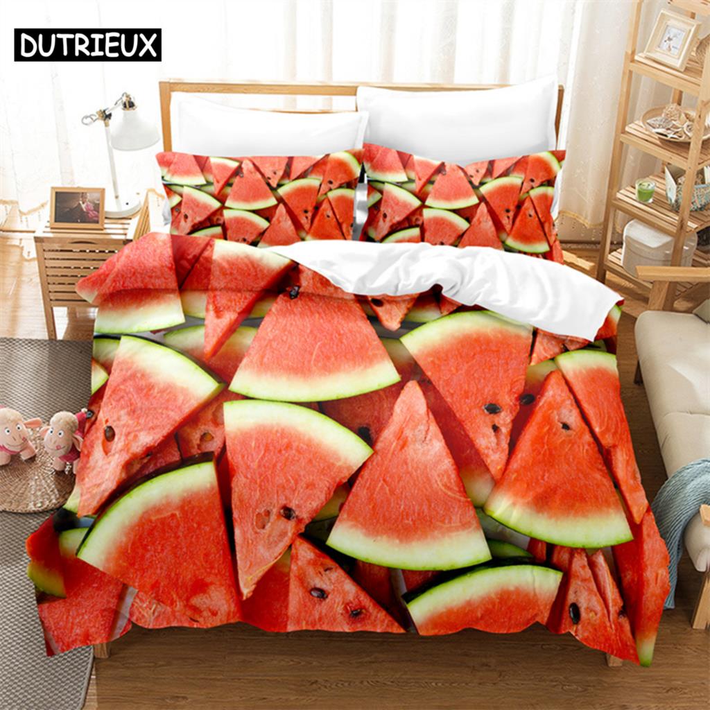 

Комплект постельного белья Summer Fruit Queen, комплект постельного белья с цифровой печатью, комплект постельного белья King Size, комплект постельного белья EU single(135x200cm)&set