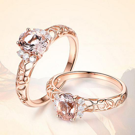 

Oval Champagne Zircon Gemstone Open Ring - Korean Version Adjustable Open [Overlapping Ends]