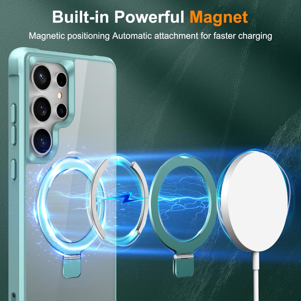For Samsung Galaxy S25 Ultra Magnetic Case Ring Holder Kickstand TPU + PC Phone Cover