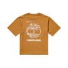 Timberland Letter Logo Printed Casual Loose Short Sleeve T-Shirt Unisex Tops Wheat A6QJ1-P47