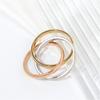 Classic Three-Ring Three-Color Interlocking Ring Female Simple And Versatile Fashion Commuter Ring Titanium Steel Plating