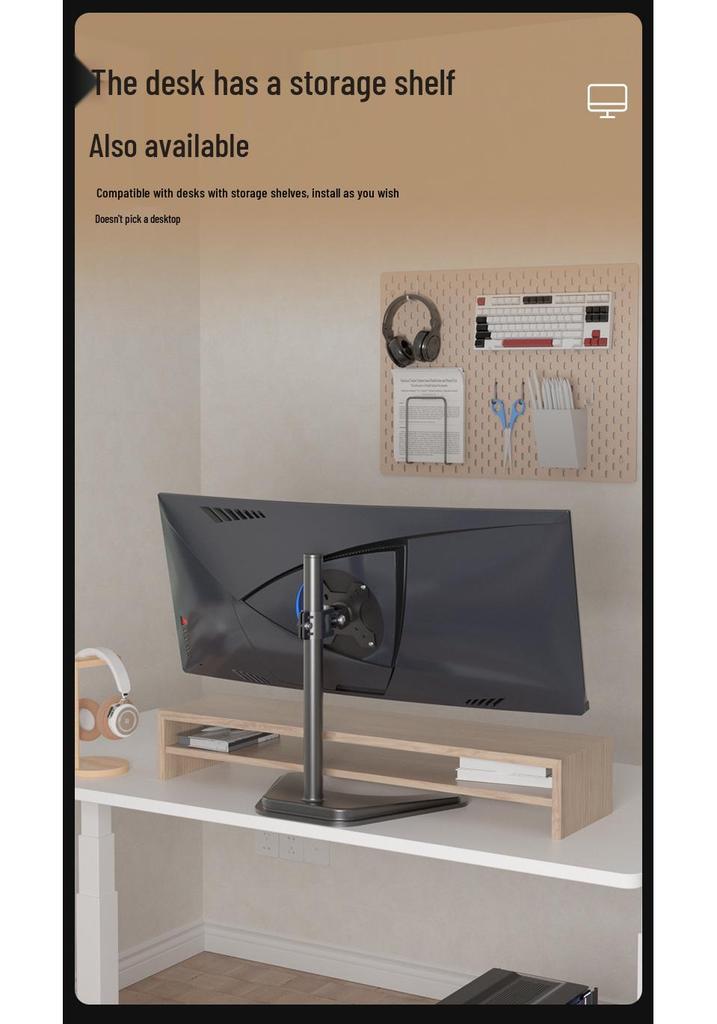 Verstellbarer lochfreier Monitorständer für 14-32 Zoll Bildschirme