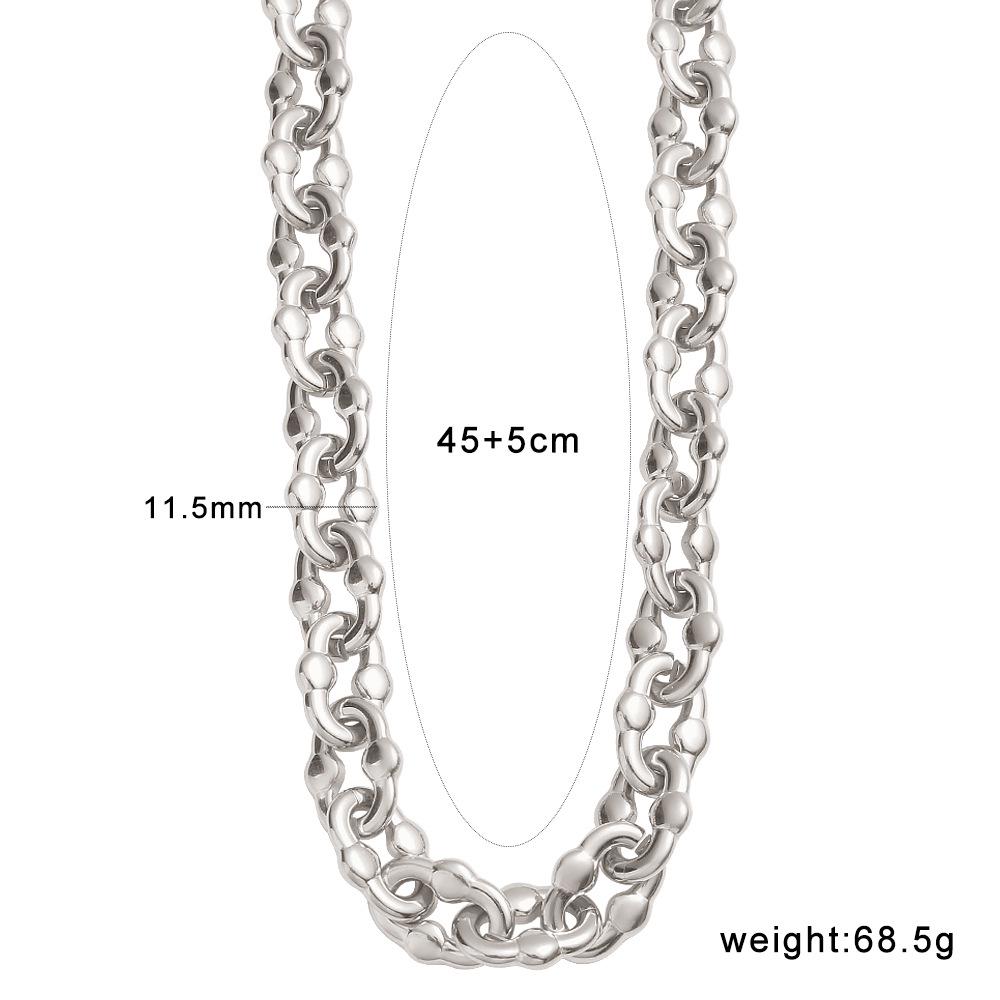 Geometric Hollow Oval Necklace Chain - Unisex Light Luxury Jewelry Design