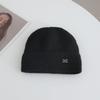 Metal Label Knitted Hats for Women's Autumn and Winter New Products Warm and Thickened Cold Hats  Face Enhancing Small Ear Protecting Hats
