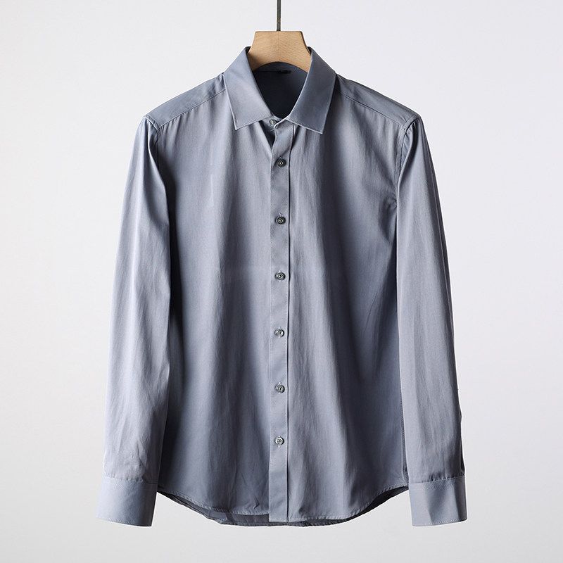 Casual Shirt Men s Long Sleeves Autumn Coat Export Export Tail Single Cut Label Original Single Men s Business White Shirt Grey L