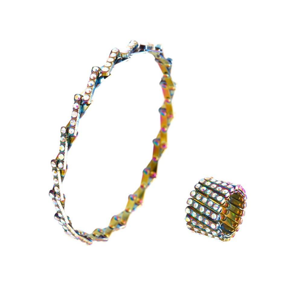 Stretchable Bangle Retractable Ring Bracelet Flexible Finger Buckle  Dual Purpose Jewelry