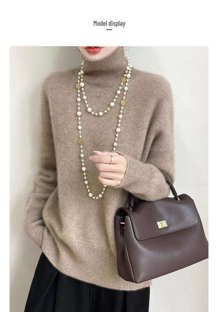 Autumn/Winter Loose High Neck Pure Wool Pullover Sweater