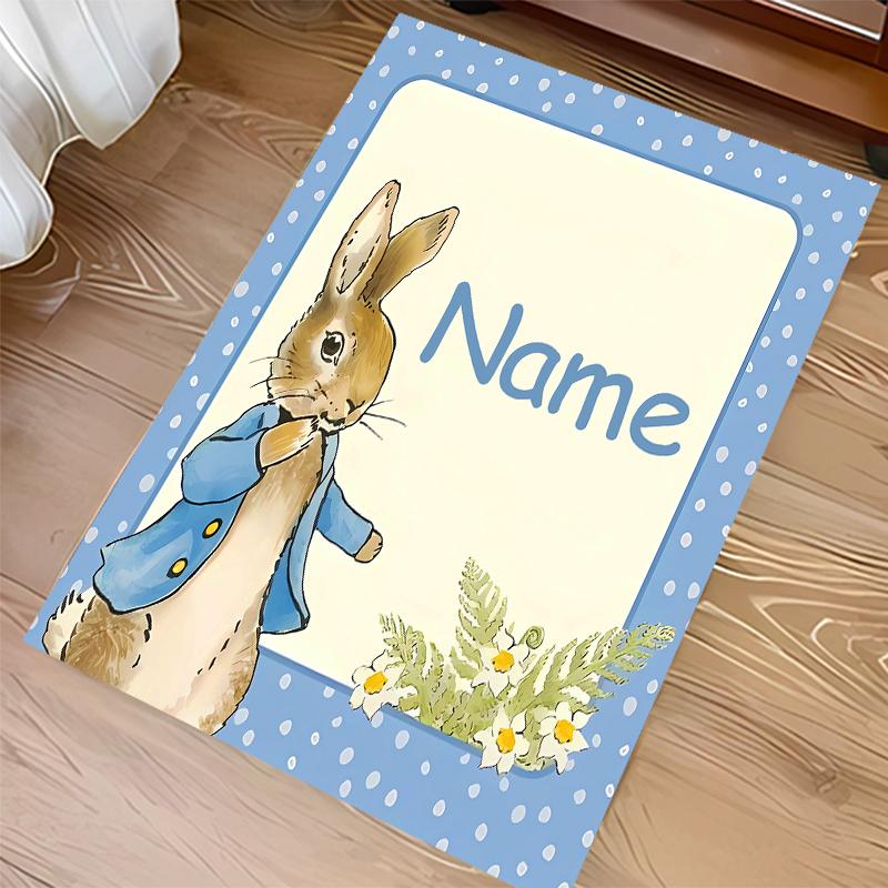 Custom personalization Peter Rabbit Print Area Rug - Soft, Washable Non-Slip Indoor Mat,Living Room,Home&Office Decorative Rug