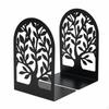 Metal Bookend Pair Arched Treetop Cutout Black Bookends Arc Dead Tree