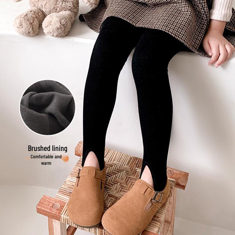 Fleece-lined Kids' Pantyhose & Leggings, Non-slip Dance Socks, and Bodysuits for Spring & Autumn.