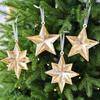 Gold Shiny Acrylic Pentagram Star Christmas Tree Ornament with Faux Gemstone Pendant