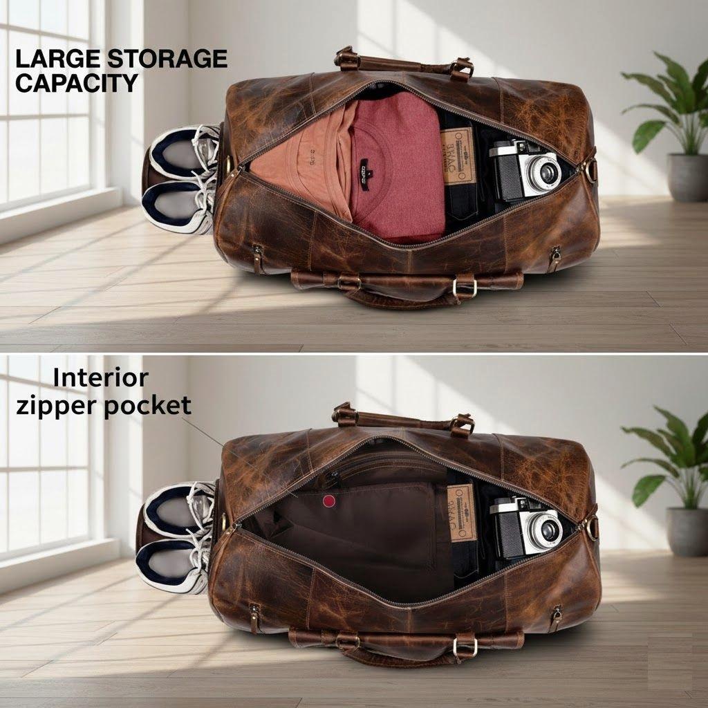 Leather Duffle Bag, Gym Bag Men, Handmade Leather Weekender Vacation Duffel Bag, Travel Bag, Overnight Bag, Leather Holdall, Groomsmen Gift