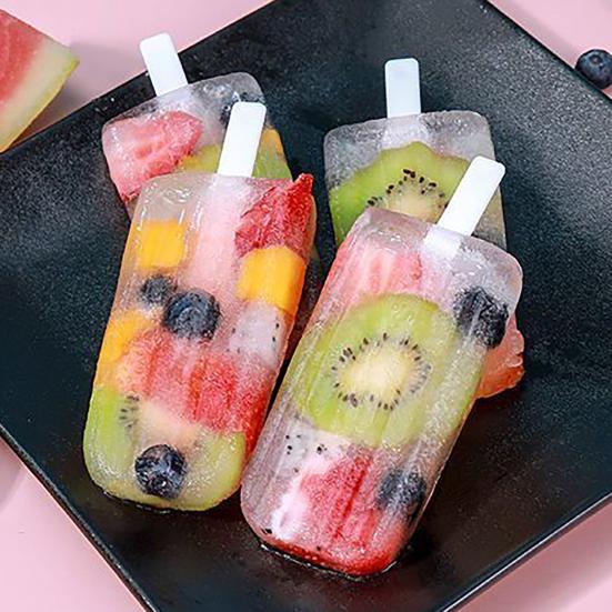 Stampo per ghiaccioli con coperchio Fai da te per bambini in silicone alimentare Facile da sformare A prova di perdite Divertente