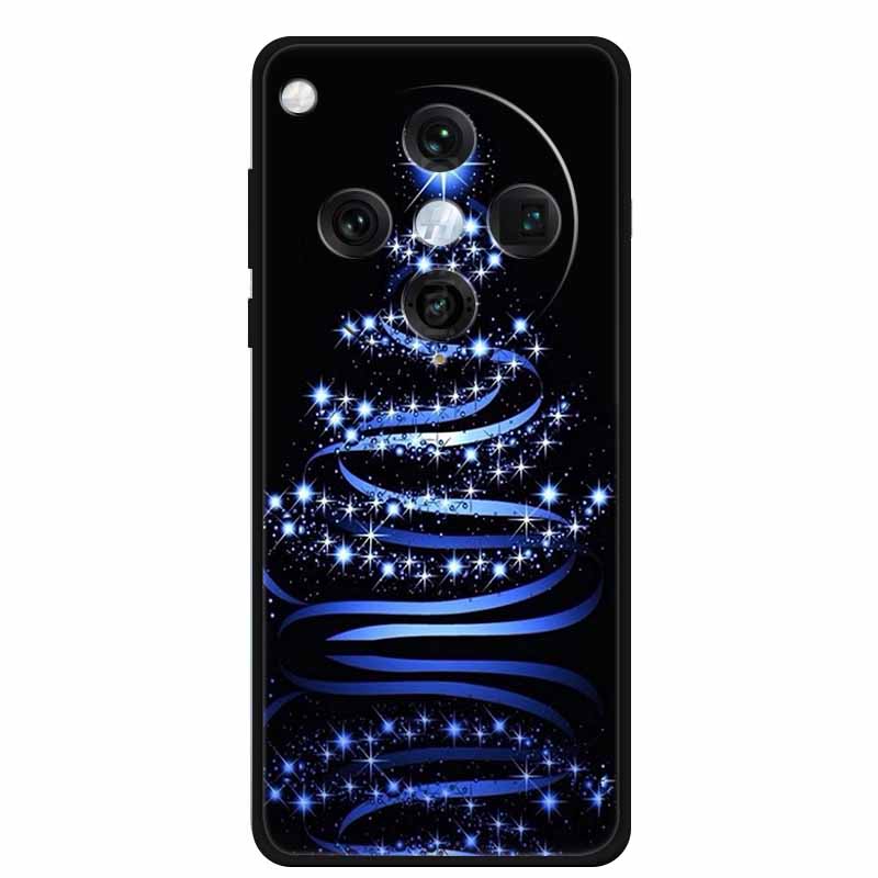 Christmas Cover For Oppo Find X8 Pro 5G 6.78"Black Silicone Cases TPU Santa Claus Christmas Tree Back Cover For Oppo Find X8 5G