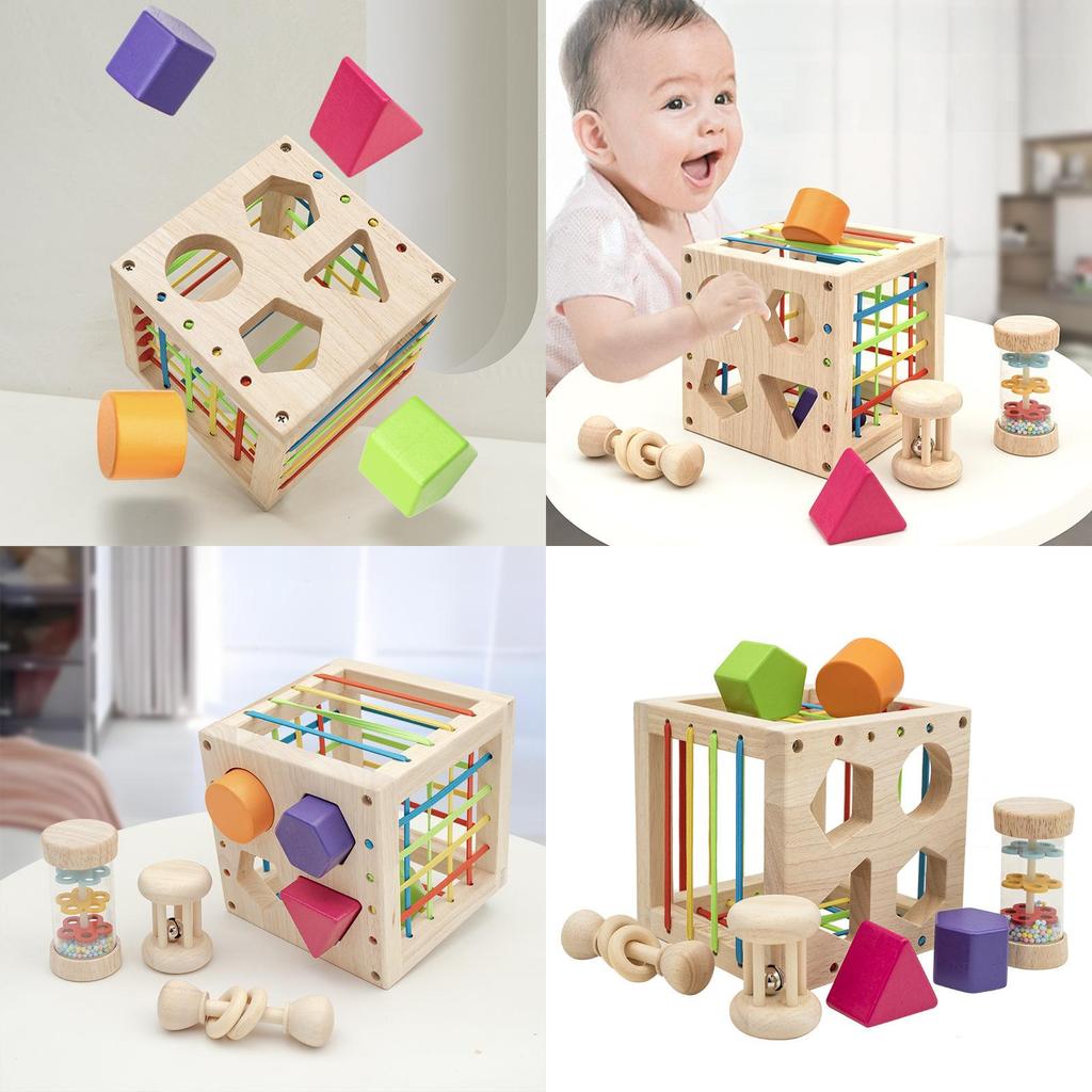 Montessori Wooden Block Set For Toddlers Infant Development And Learning