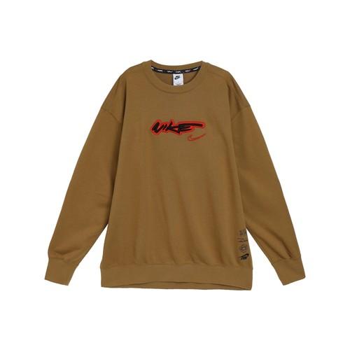 Nike brand logo letter pattern design versatile sweatshirt unisex M коричневый