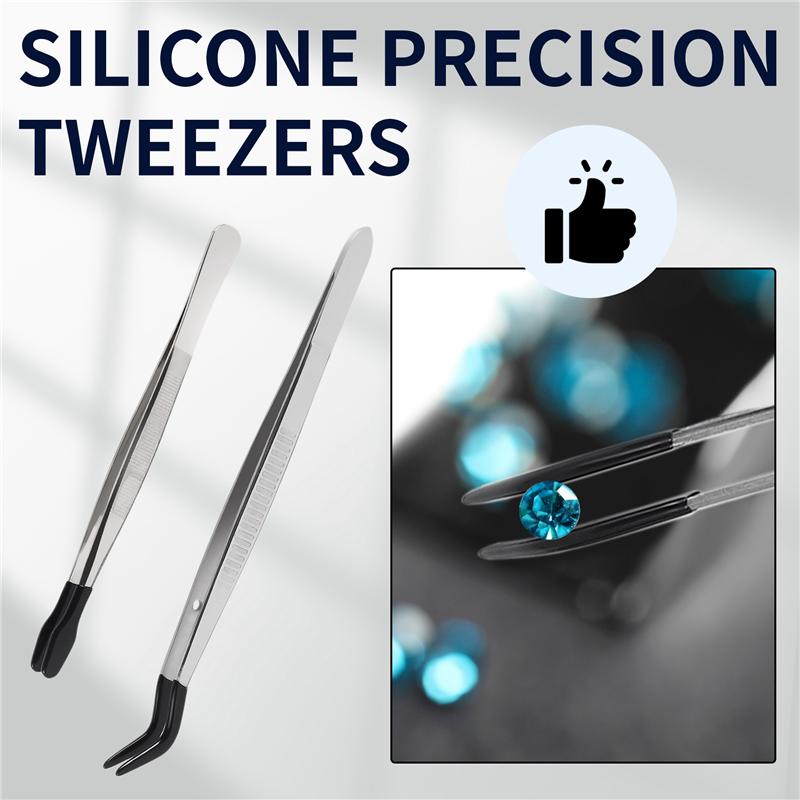 

AEE2-6 Pcs Of Rubber Tip Tweezers PVC Silicone Precision Tweezers Laboratory Industrial Hobby Craft Tweezers Tool