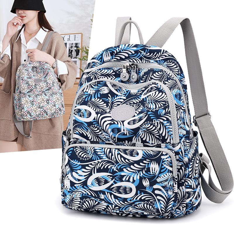 Printed Nylon Backpack Lightweight Travel Backpack