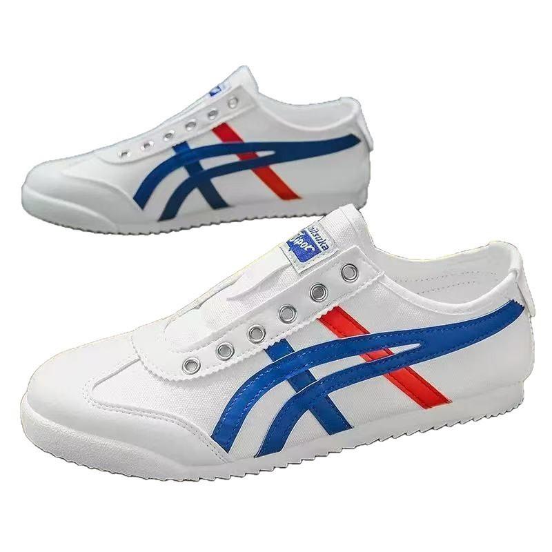 Lerret herresko vår- og høstmodeller, lette og komfortable stoffkledde tyske treningssko, pustende og tynnsålede Forrest Gump