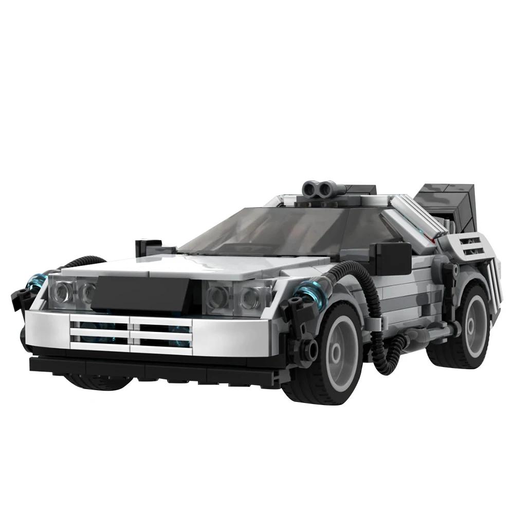 

MOC Deloreaned Back To The Future Racing Car Time Machine Block Technical Science Fiction Trucks Construction Blocks Children s Toy