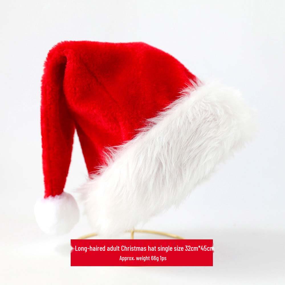 Christmas Hats for Kids and Adults – Short and Long Plush, Non-Woven Fabric, Festive Party Decorations