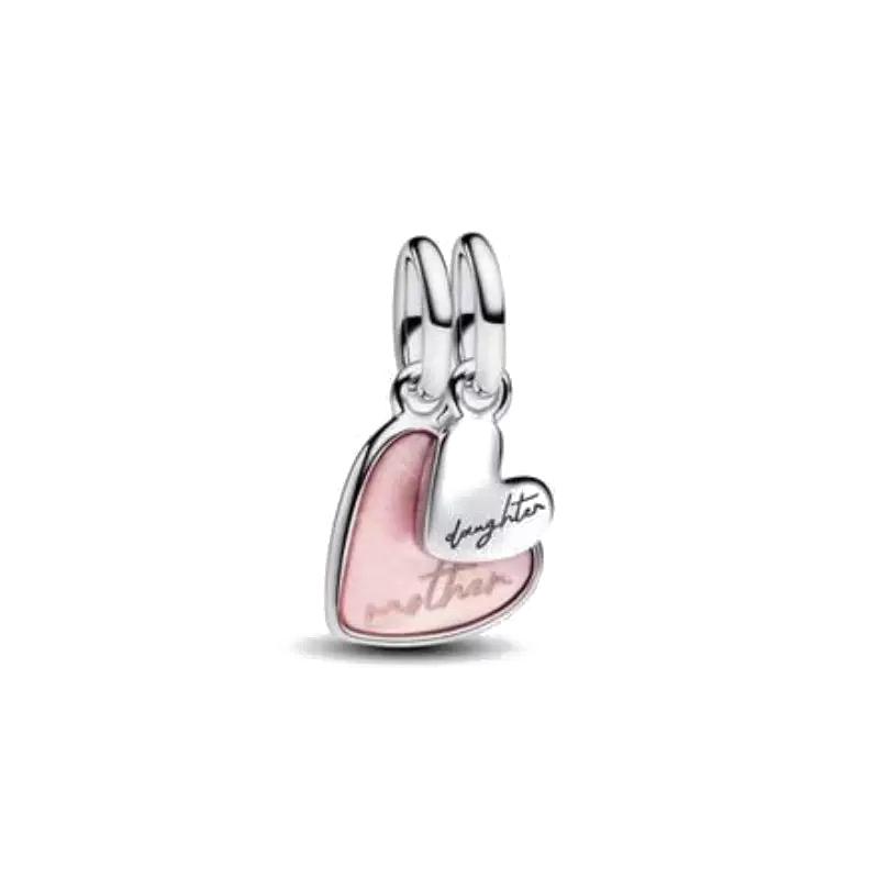 925 Silver Mamma Rosa Hjärta Berlock Hänge Original DIY Kvinnors Utsökta Armband Smyckestillbehör Morsdagspresenter