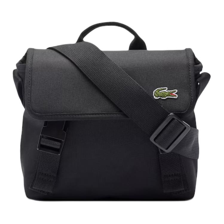 Lacoste Adjustable Shoulder Strap Polyester Tote Bag Unisex Tote Bag Black NU4865NE-000 Black