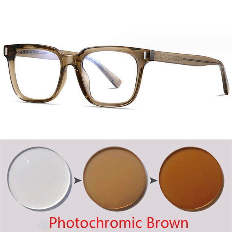 Square Photochromic Glasses Men Women Myopia Eyeglasses Students Short Sight Eyewear 0 -0.5 -1 -1.25 -1.5 -1.75 -2.0 To -6