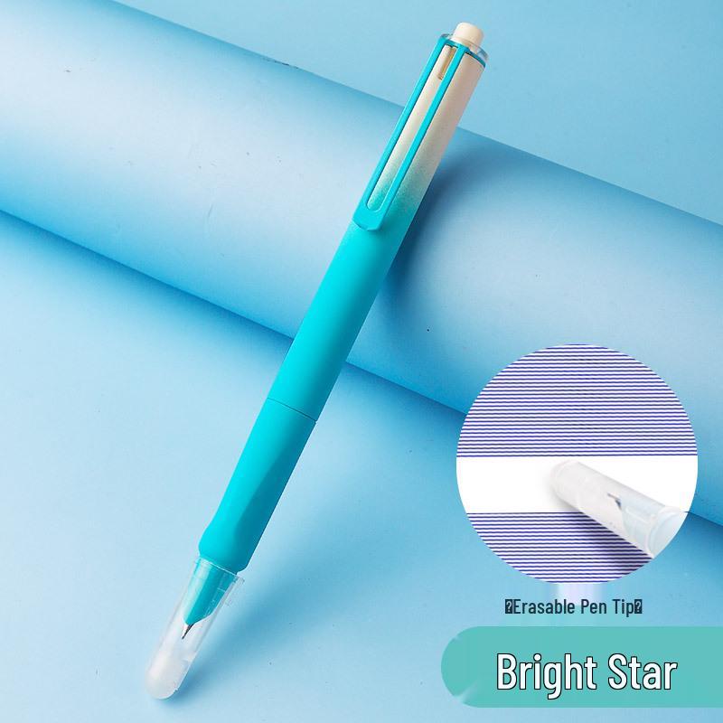 Blue Erasable Fountain Pen for Students with Refillable Heat-Erase Ink and Eraser, Ideal for Writing Practice