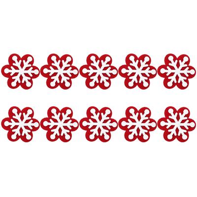 10 Stück Weihnachtsstoffaufnäher Vliesstoff Festivaldekorationszubehör(Weihnachtsschnee )