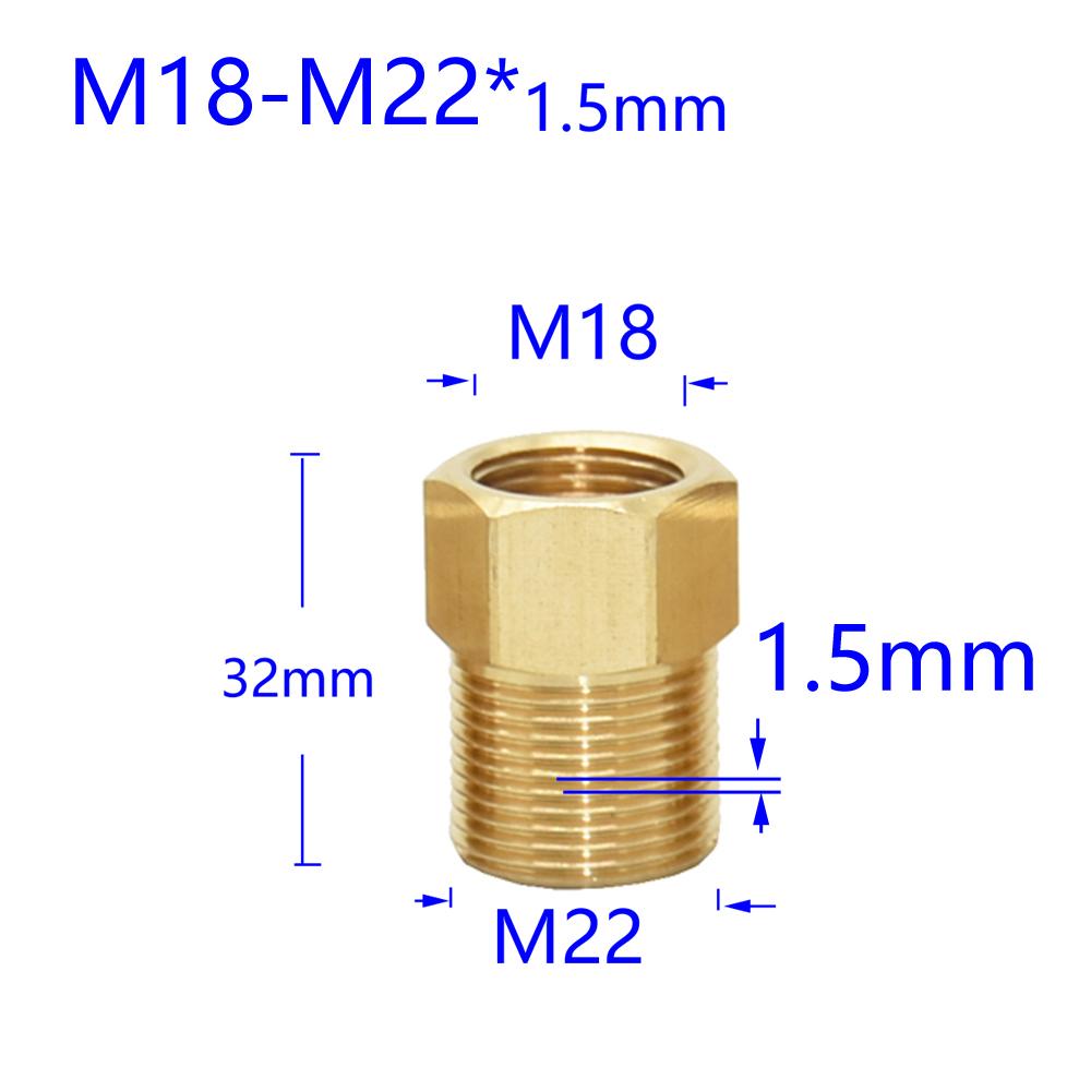 Messing 3/8" 1/2" M14 M18 M22 Gevindforbinder Han Hun Til Perlator Vandrenser Vandhane Kobberfittings Tandafstand 1,5 mm