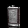 304 Edelstahl 8oz Leder Taschenflasche für Whiskey Wein, Outdoor Reiseflasche für Männer - Schwarz