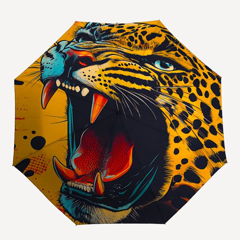 

1pc Leopard Print Automatic Open/Close Umbrella Compact Folding Umbrella, All-Season Portable Umbrella for Women/Men, Perfect Gift for Birthdays020