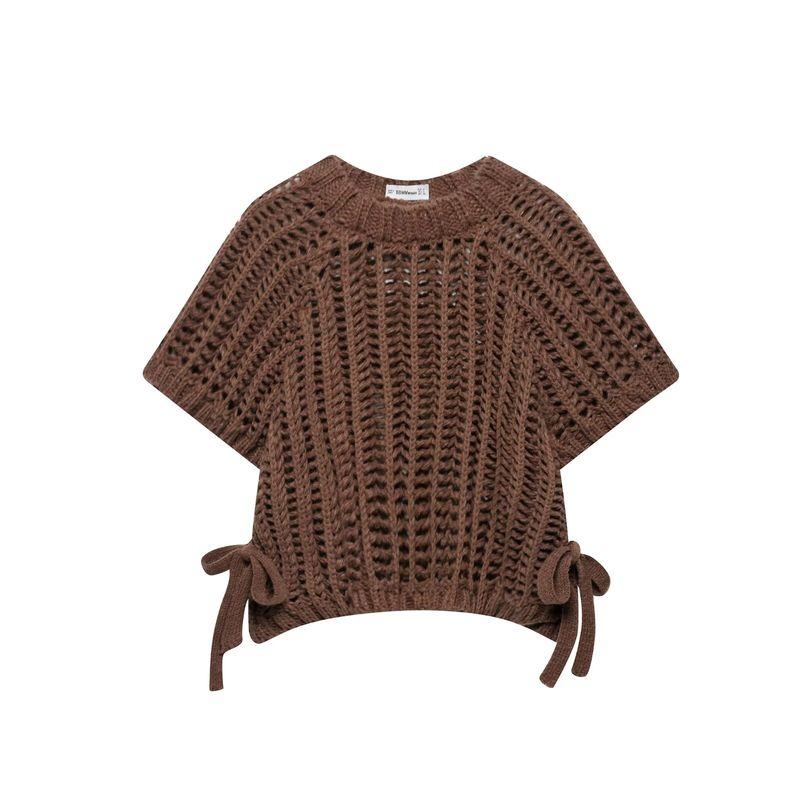 Araltay New Arrival Fashion Style Women's Clothing Fashion All-Match Pure Color Side Band Decoration Thick Needle Tops 2142116